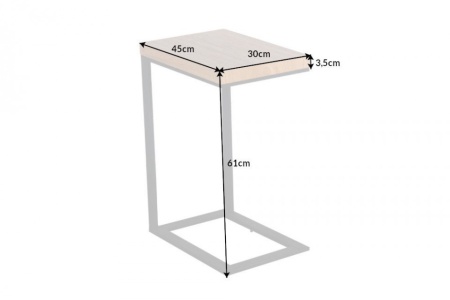 Design Bijzettafel zoals Laptoptafel 45 cm eiken look bijzettafel zwart frame - Img 2