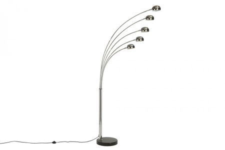 Design booglamp FIVE LIGHTS 205 cm zilveren vloerlamp met marmeren voet - Img 8