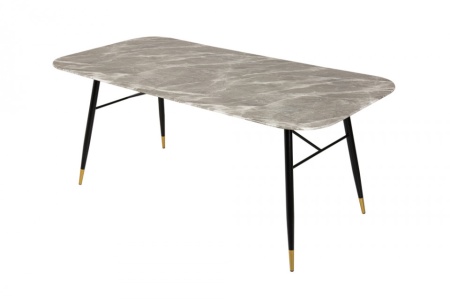 Design eettafel PARIS 180cm grijs kristalglas met marmer decor - Img 7