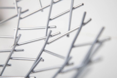 Design fruitschaal STRUCTUUR 45 cm zilver gepoedercoat metaal - Img 3