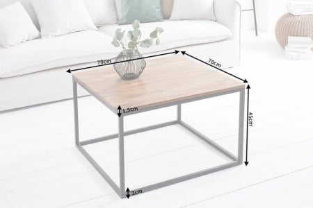 Design salontafel ELEMENTS 70cm Sheesham stone finish ijzer zwart mat - Img 8
