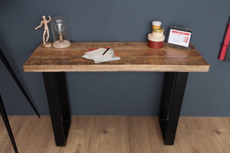 Design sidetable bureau tafel IRON CRAFT 115 cm mangohout ijzeren - Img 3