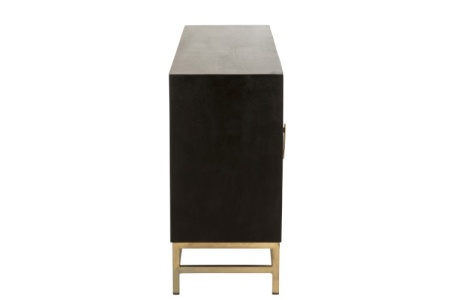 Dressoir 4 Deuren Mango Hout/Ijzer Zwart/Goud 160cm - Img 3