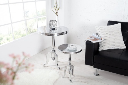 Edele design bijzettafel SAVOY 55 cm gepolijst zilver - Img 3