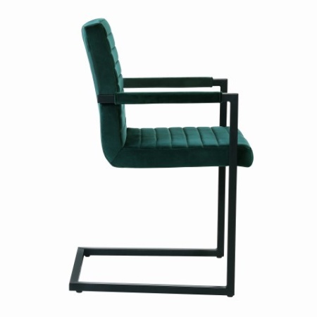 Eetkamerstoel velours stof groen / zwart metaal - Img 2