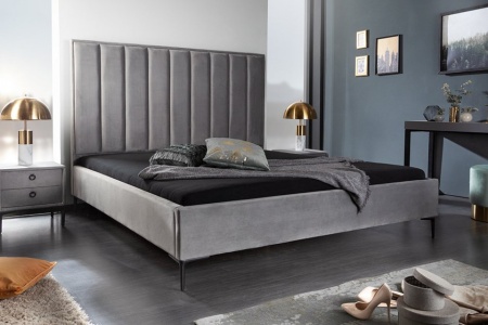 Elegant bed 180x200 cm zilvergrijs fluweel incl Lattebodem - Img 2