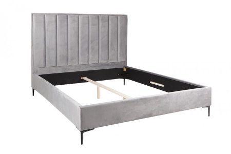 Elegant bed COSMOPOLITE 160x200cm zilvergrijs fluweel incl. bodem - Img 7