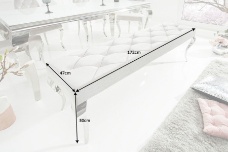 Elegante bank MODERN BAROK 172cm edel grijs fluweel roestvrij staal - Img 2