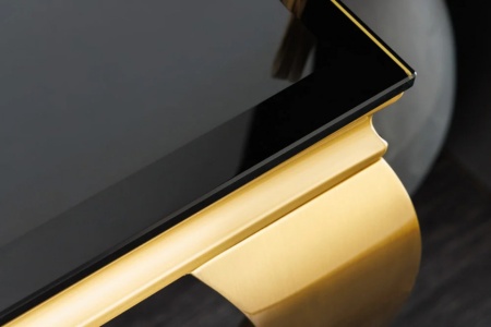 Elegante consoletafel MODERN BAROK 145cm zwart goud opaal glas roestvrijstalen poten - Img 7