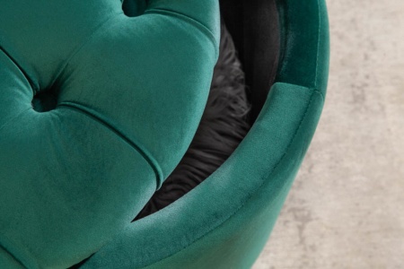 Elegante kruk MODERN Barok 50 cm donkergroene fluwelen opbergmand - Img 6