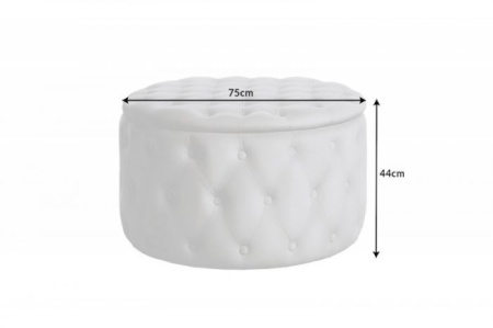 Elegante salontafel / Poef MODERN BAROK 75 cm grijze fluwelen kruk met opbergruimte - Img 6