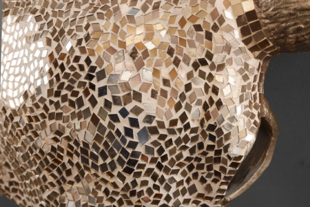 Elegante stierenkop matador 56 cm goud met mozaïek decoratie wanddecoratie - Img 6