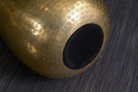 Elegante vaas ORIENT 50cm goud in gehamerd rasterpatroon - Img 5