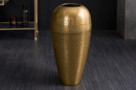 Elegante vaas ORIENTAL 50cm goud in wild gehamerd design - Img 4
