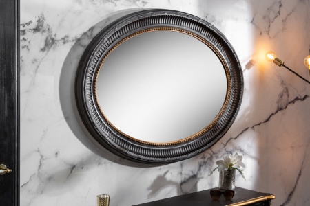 Elegante wandspiegel VENICE 135 cm zwart goud massief houten frame - Img 3
