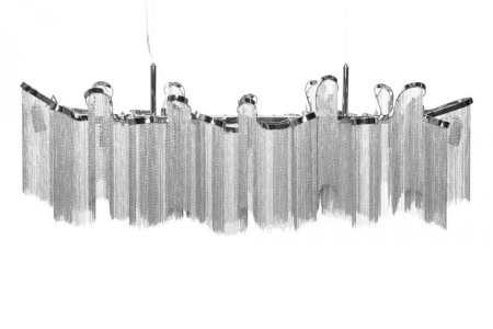 Extravagante hanglamp ELEGANCE 118 cm zilveren hanglamp - Img 5