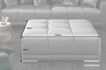 Extravagante kruk ELEGANCIA 110 cm zilvergrijs fluweel met sierstiksels - Img 8