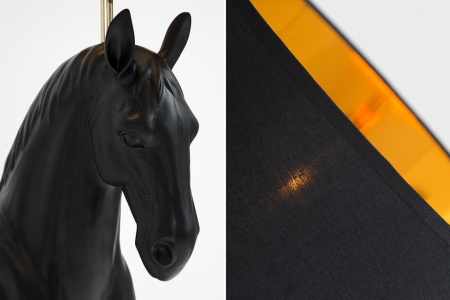 Extravagante vloerlamp BLACK HORSE 130 cm zwart paardenfiguur - Img 4
