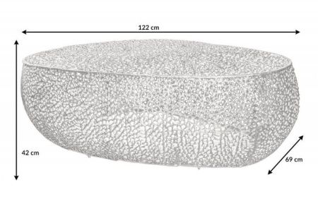Filigrain design salontafel LEAF 122cm zilver handgemaakt - Img 6