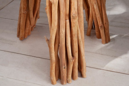 Functionele vloerlamp SERVANT 153 cm longan massief hout met tafel en parasol - Img 5