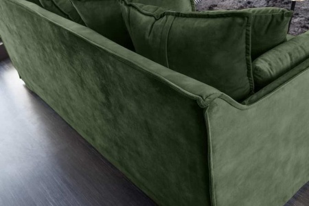 Grote 3-zitsbank HEAVEN 200cm donkergroen fluwelen veerkern wasbare hoes hoes slaapbank bank - Img 4