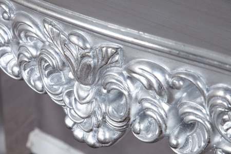 Handgemaakt Barok Kaptafel,Sidetable Consoltafel 110 cm zilver - Img 6