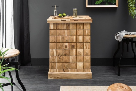 Handgemaakte barkast Moskou 130 cm acacia massief hout 3D effect - Img 2