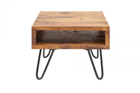 Handgemaakte bijzettafel 45cm Sheesham haarspeldpoten - Img 7