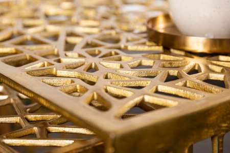 Handgemaakte salontafel Gold 50cm set van 2 goud in gap design - Img 8