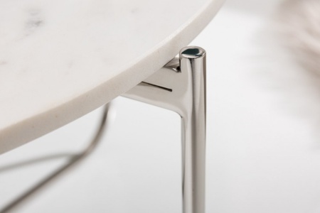 Handgemaakte salontafel NOBLE 62 cm wit afneembaar marmeren blad - Img 7