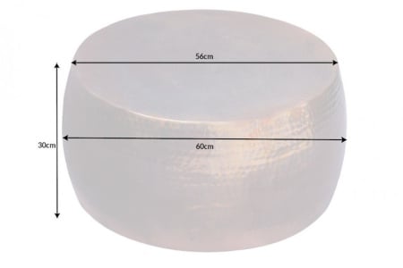 Handgemaakte salontafel ORIENT III 60cm koper gevlamd hamerslag design - Img 2