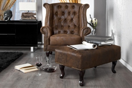 Hocker Model: Chesterfield - Antiek Bruin - Img 7