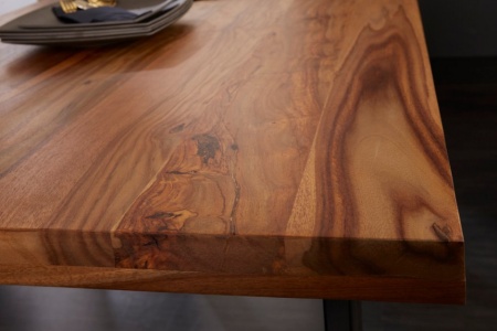 Industrieel design Massieve eettafel 120cm Sheesham Hout - Img 5