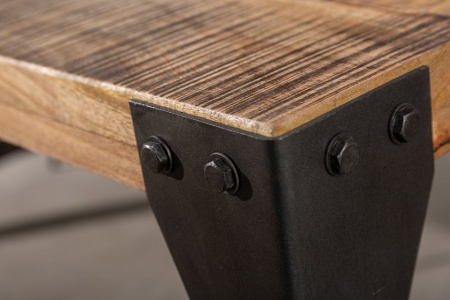 Industrieel Eettafel Massief mangohout industrieel design eettafel 160 cm - Img 5