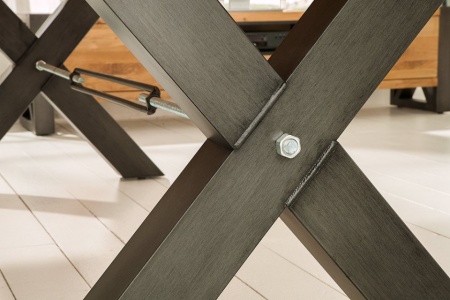 Industriële eettafel THOR 240 cm naturel wild eiken geoliede houten tafel - Img 7