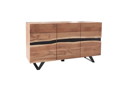 Massief dressoir 150cm zijde acacia met boomrand - Img 3