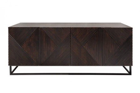 Massief dressoir CREATIVO 177 cm mangohout complex front in retro-design - Img 7