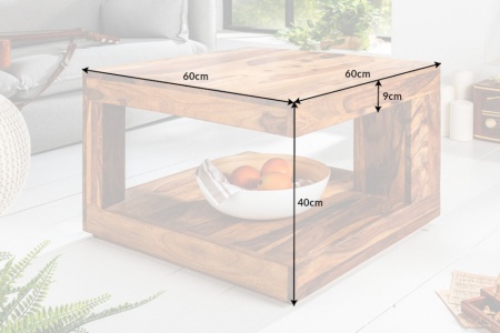 Massief edele houten salontafel 60cm Sheesham Stone Finish - Img 4