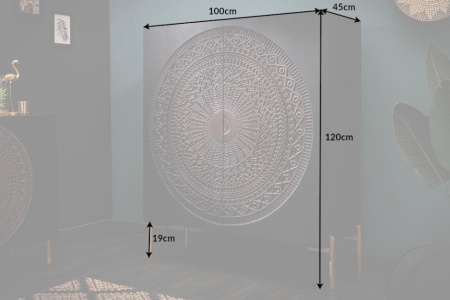 Massief highboard DALA 100cm mangohout zwart gouden poten - Img 2