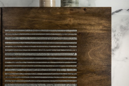 Massief highboard Shiny 100cm mangohout met agaatsteen afwerking - Img 5