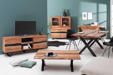 Massief houten boomstam TV Board 160cm Acacia - Img 2