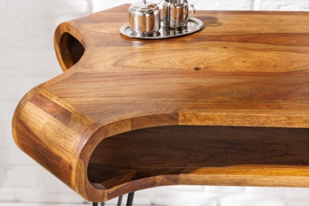 Massief houten bureau ORGANIC LIVING 120 cm Sheesham consoletafel met opbergruimte - Img 5