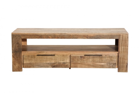Massief tv-bord IRON CRAFT mangohout lowboard 130 cm 2 lades - Img 7