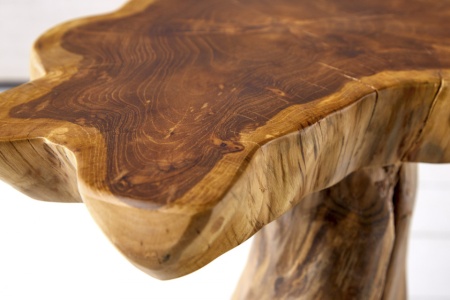 Massieve bijzettafel ROOT 40cm teak met jaarringen - Img 4