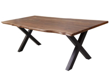 Massieve eettafel AMAZONAS 200cm bruin sheesham met X-onderstel - Img 7