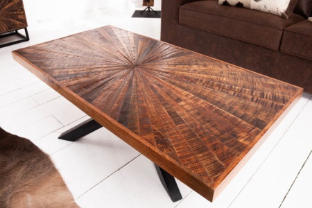 Massieve mangohout salontafel industriële stijl WOOD 105 cm - Img 5