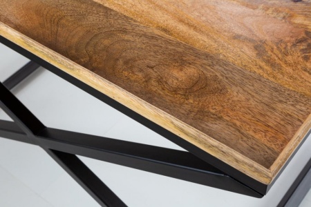Massieve salontafel 80cm mangohout incl. 3 uitneembare dienbladen - Img 6