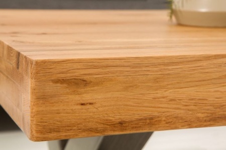 Massieve salontafel THOR 110cm wild eiken geolied in industrieel design - Img 8