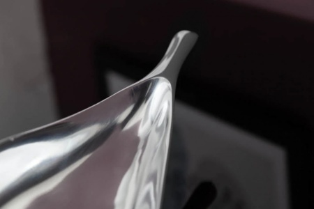 Modern decorative bowl SILVER LEAF 60cm silver aluminum - Img 4