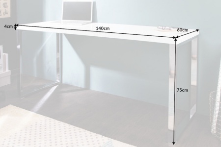 Modern hoogglans wit bureau140 cm witte hoogglans studietafel - Img 2